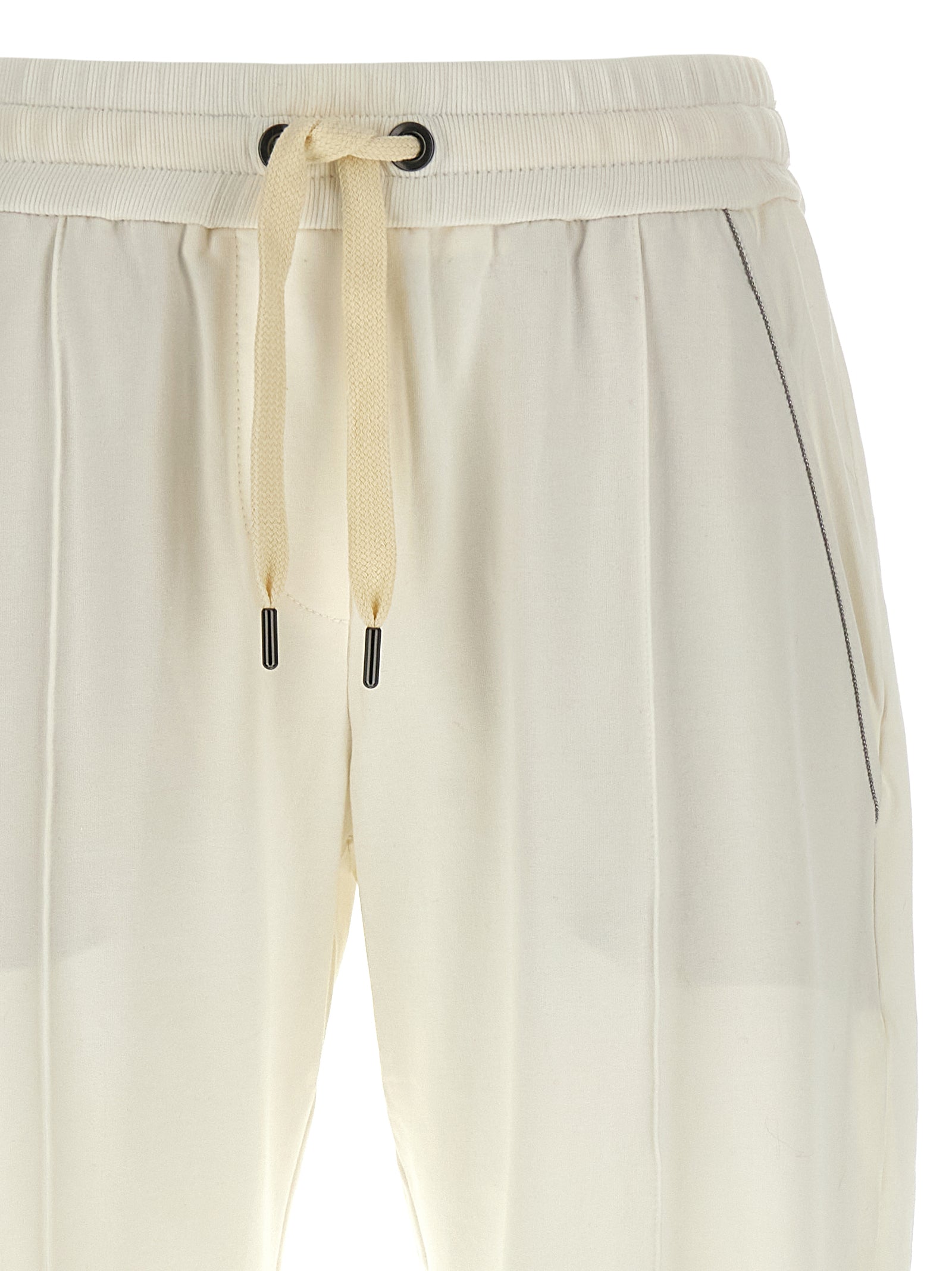 Brunello Cucinelli White Cotton Joggers