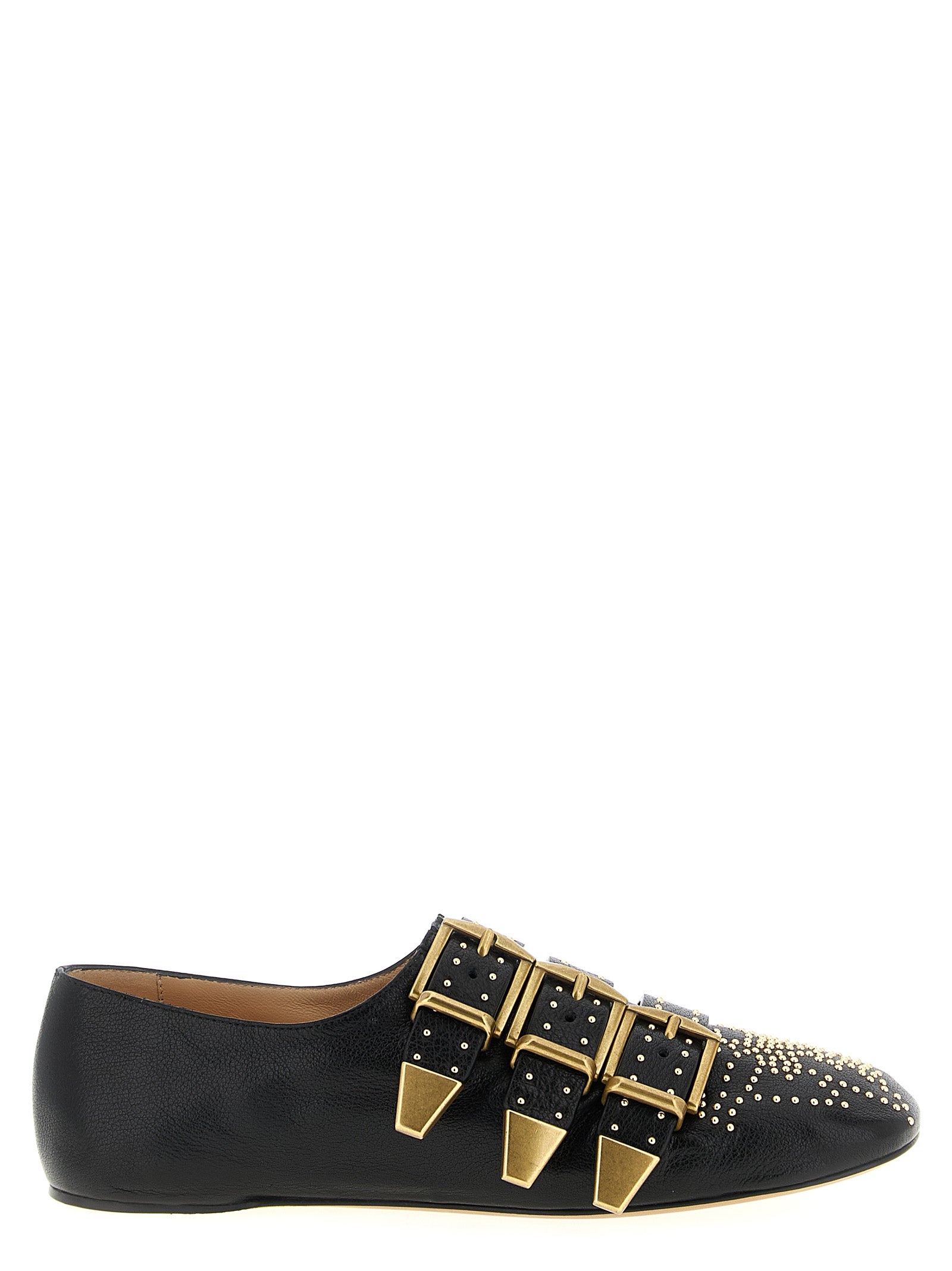 Chloé Black Lamb Leather 'Susanna' Ballet Flats