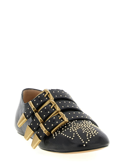 Chloé Black Lamb Leather 'Susanna' Ballet Flats