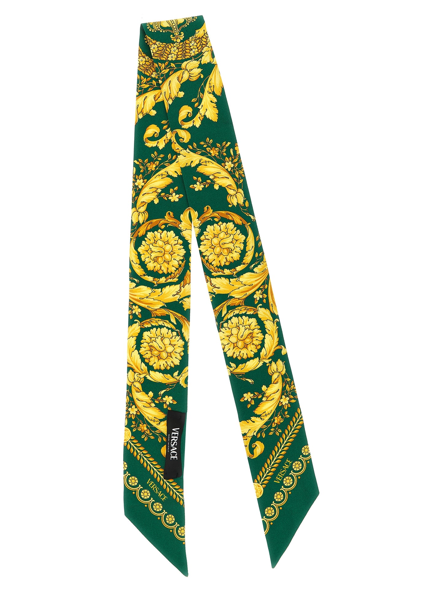 Versace Multicolor Silk Lavallière Scarf with Baroque Print