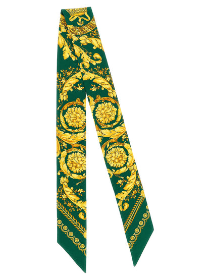 Versace Multicolor Silk Lavallière Scarf with Baroque Print