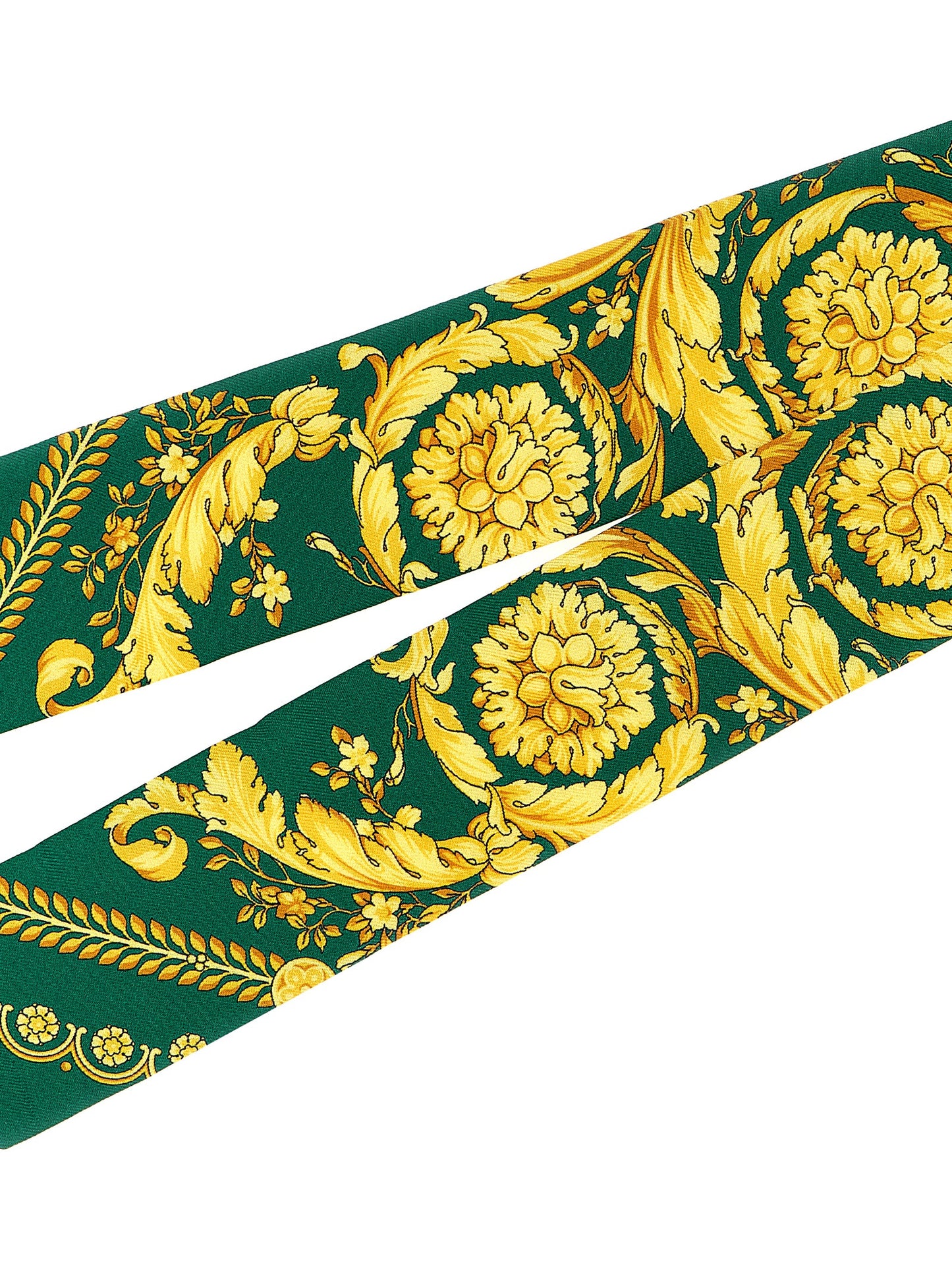 Versace Multicolor Silk Lavallière Scarf with Baroque Print