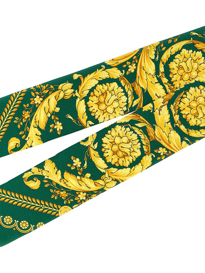 Versace Multicolor Silk Lavallière Scarf with Baroque Print