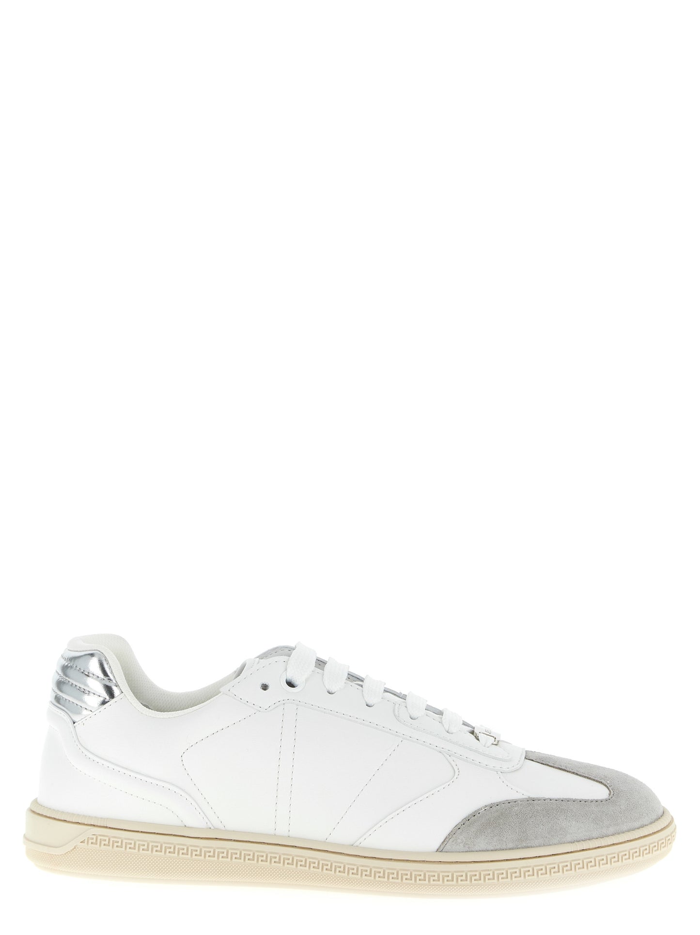 Versace Greca Court White Calfskin Low Top Sneakers