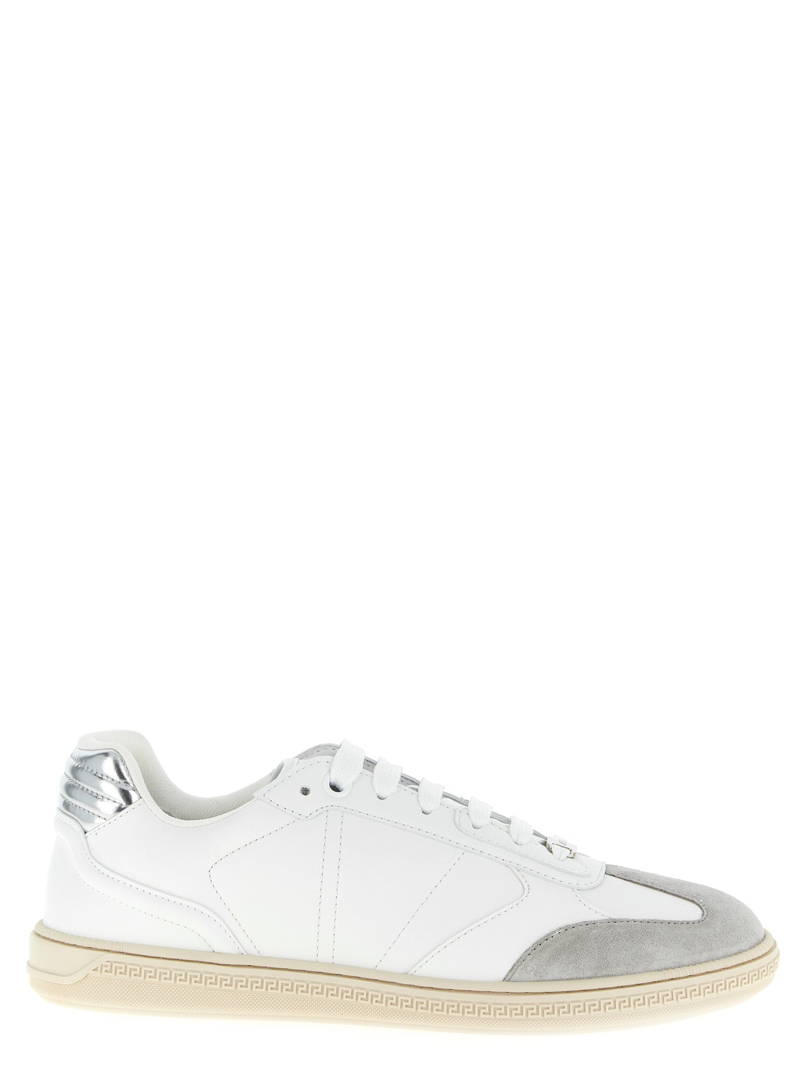 Versace Greca Court White Calfskin Low Top Sneakers