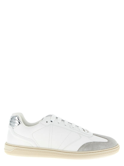 Versace Greca Court White Calfskin Low Top Sneakers