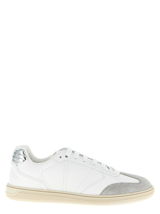 Versace Greca Court White Calfskin Low Top Sneakers