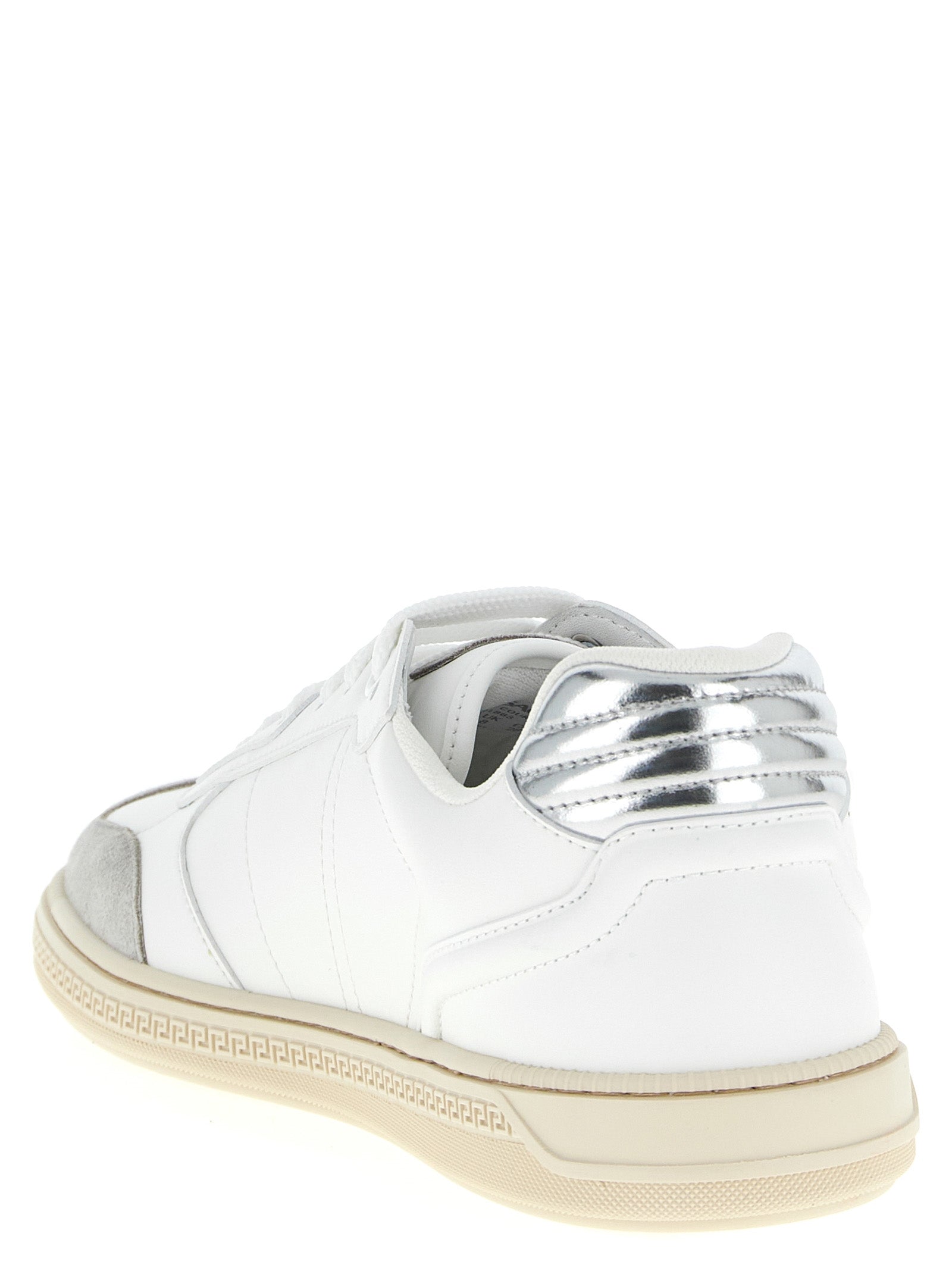 Versace Greca Court White Calfskin Low Top Sneakers