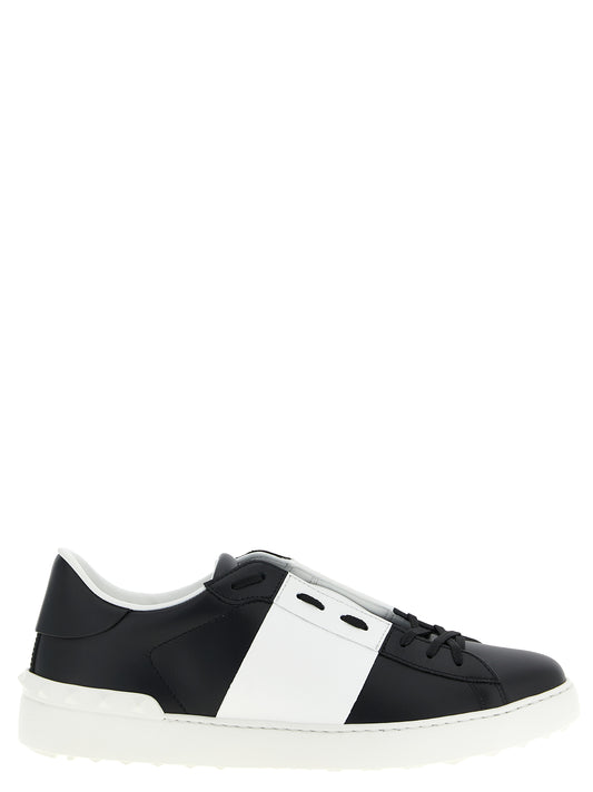 Valentino Garavani Bicolor Calfskin Open Sneakers