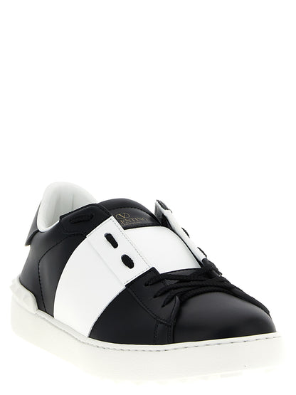 Valentino Garavani Bicolor Calfskin Open Sneakers