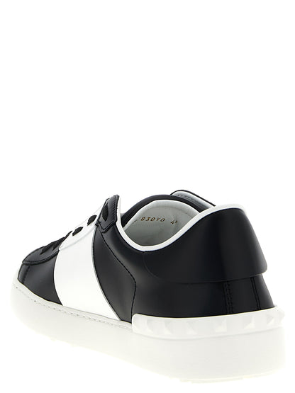 Valentino Garavani Bicolor Calfskin Open Sneakers