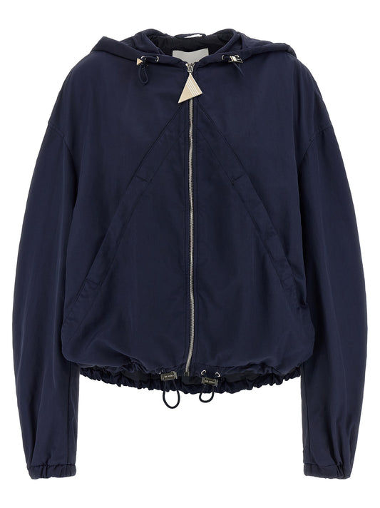 The Attico Blue Polyamide Bomber Jacket