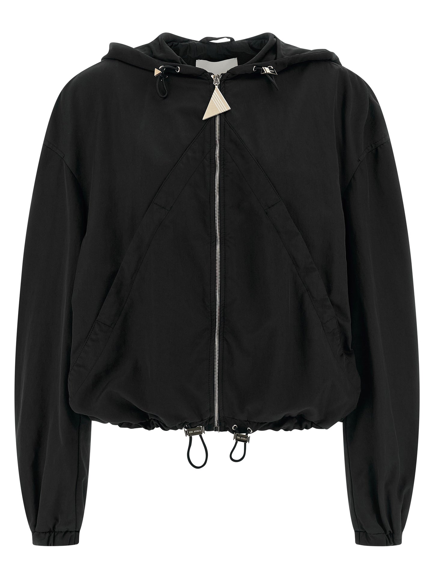 The Attico Black Polyester Bomber Jacket