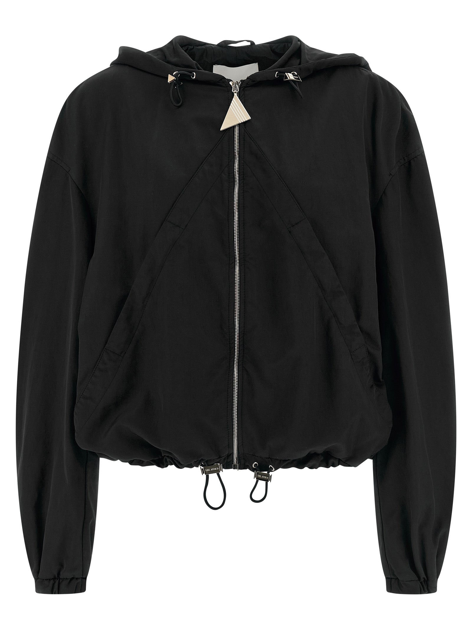 The Attico Black Polyester Bomber Jacket