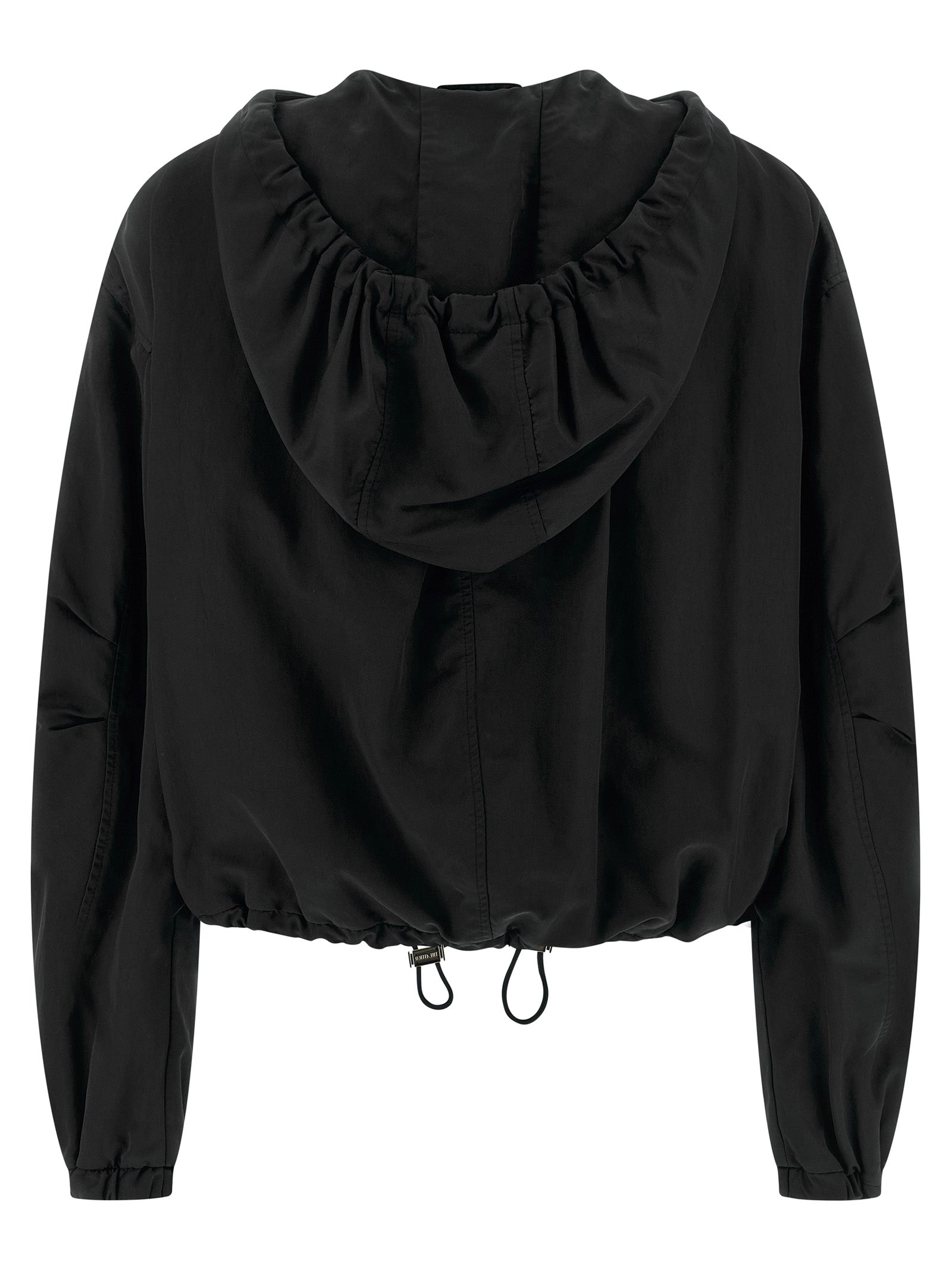 The Attico Black Polyester Bomber Jacket