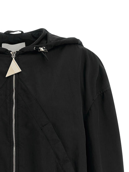 The Attico Black Polyester Bomber Jacket