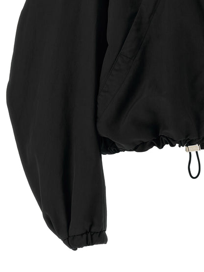 The Attico Black Polyester Bomber Jacket