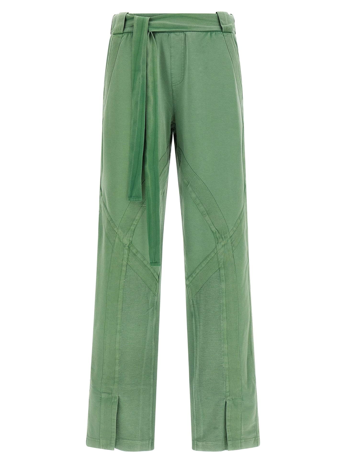 The Attico Bicolor Cotton Casual Pants - Green