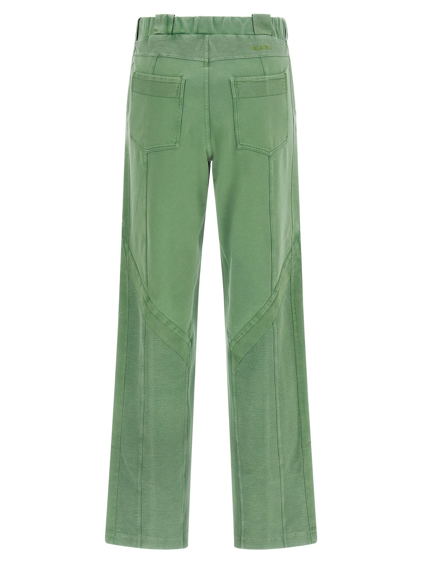 The Attico Bicolor Cotton Casual Pants - Green