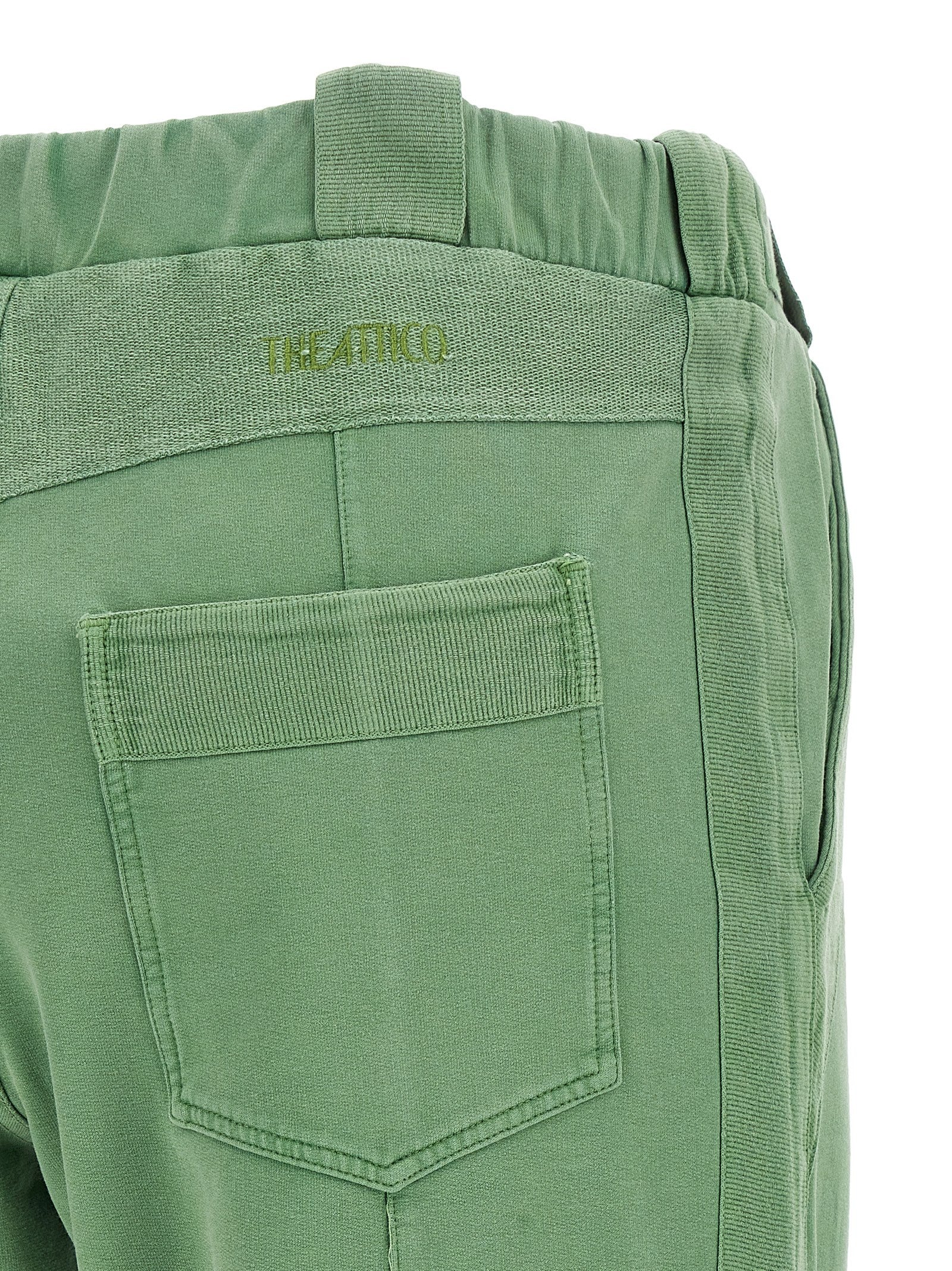 The Attico Bicolor Cotton Casual Pants - Green