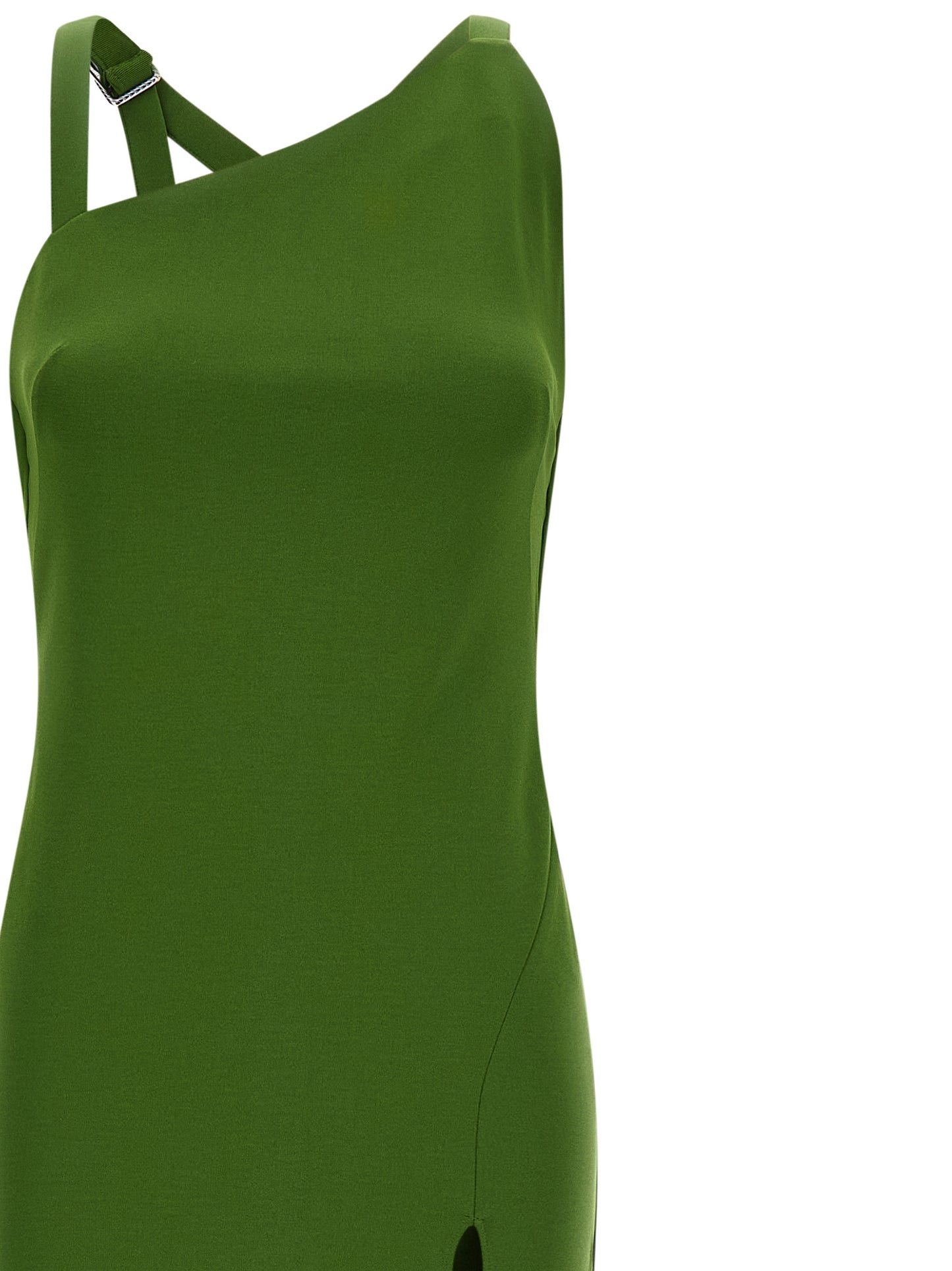 The Attico Bicolor Viscose Long Dress in Green