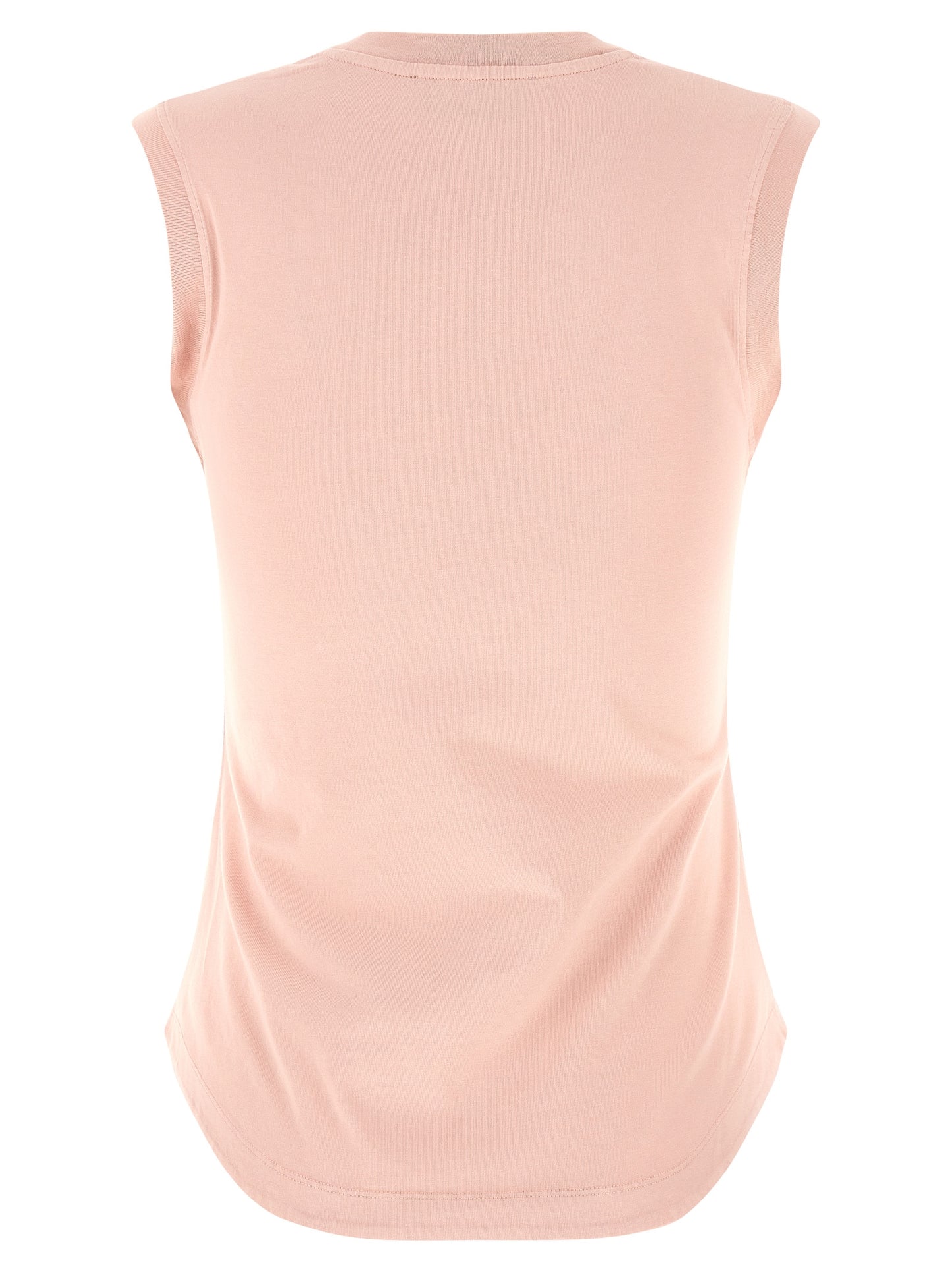 The Attico Multicolor Cotton Sleeveless T-Shirt in Pink
