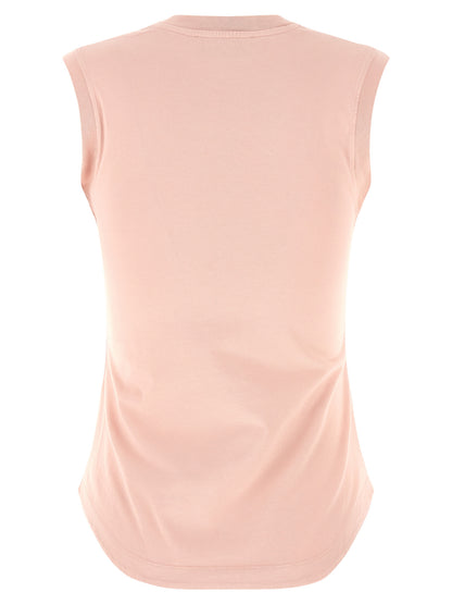 The Attico Multicolor Cotton Sleeveless T-Shirt in Pink