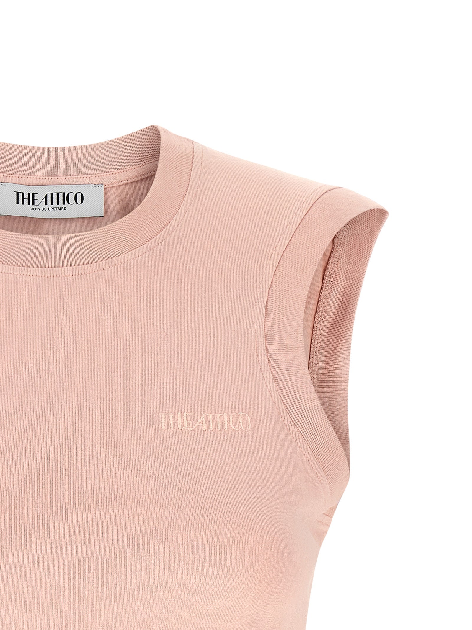 The Attico Multicolor Cotton Sleeveless T-Shirt in Pink