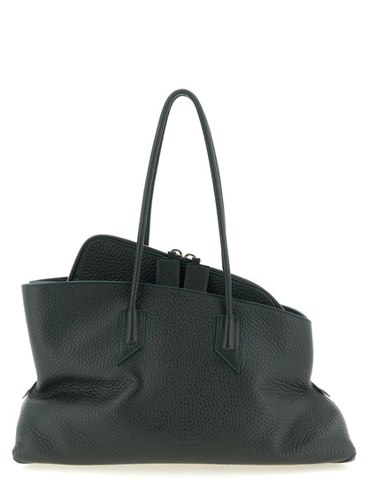 The Attico La Passeggiata Medium Bicolor Calfskin Shoulder Bag in Green