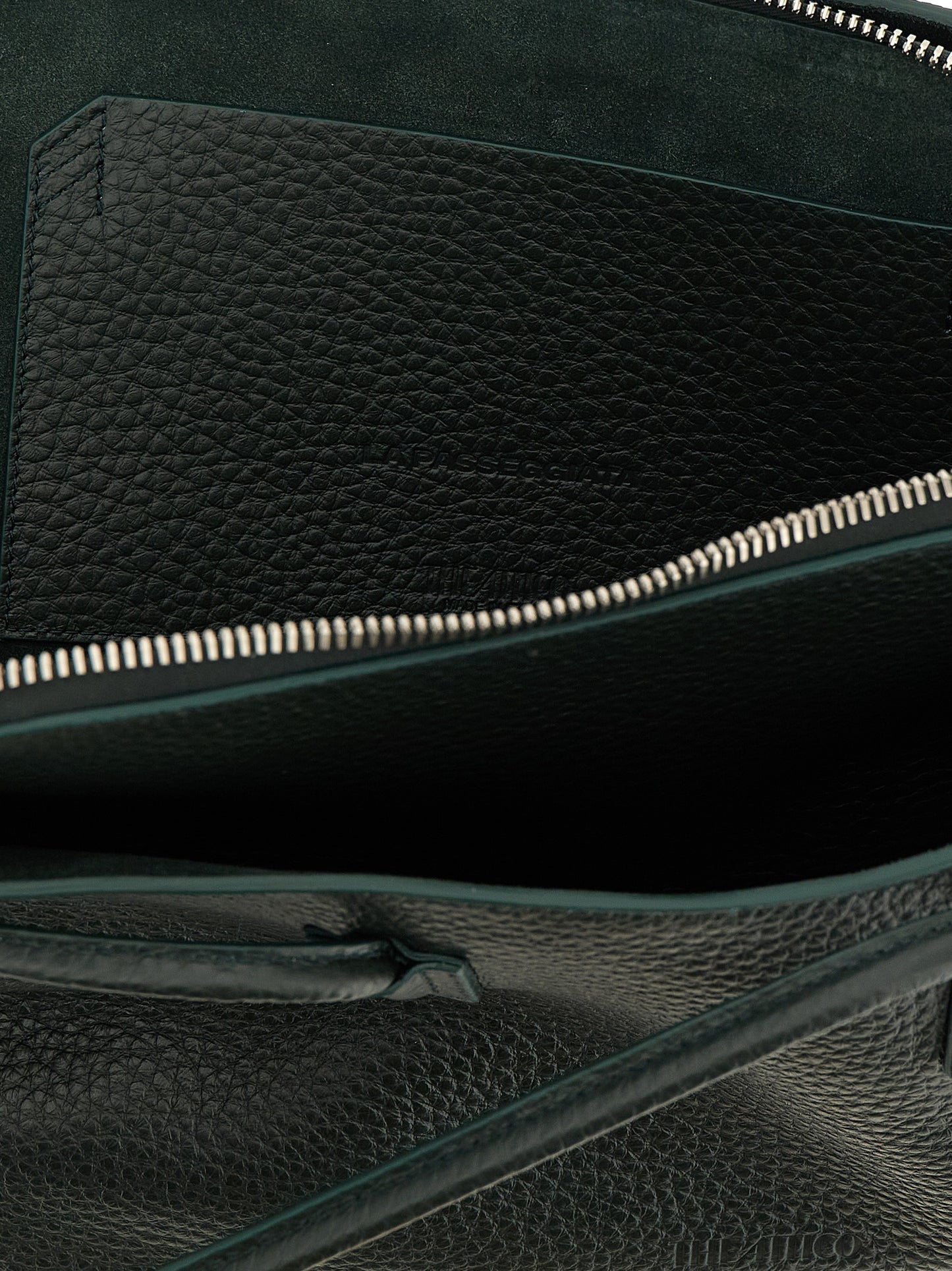 The Attico La Passeggiata Medium Bicolor Calfskin Shoulder Bag in Green
