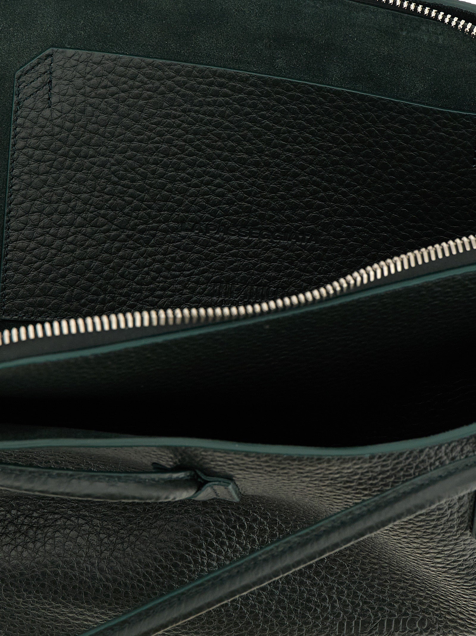 The Attico La Passeggiata Medium Bicolor Calfskin Shoulder Bag in Green