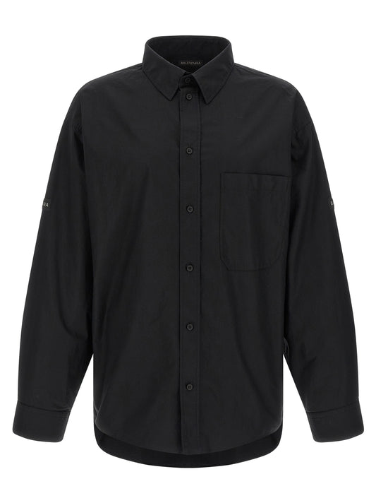 Balenciaga Black Cotton Poplin Shirt
