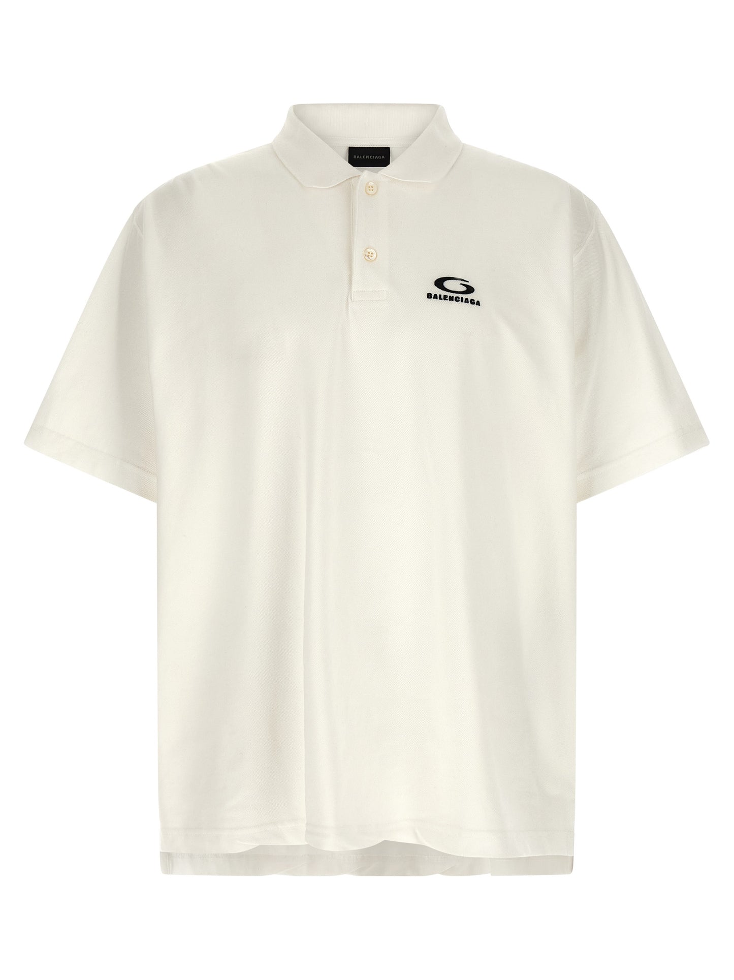 Balenciaga White Cotton Piqué Polo Shirt