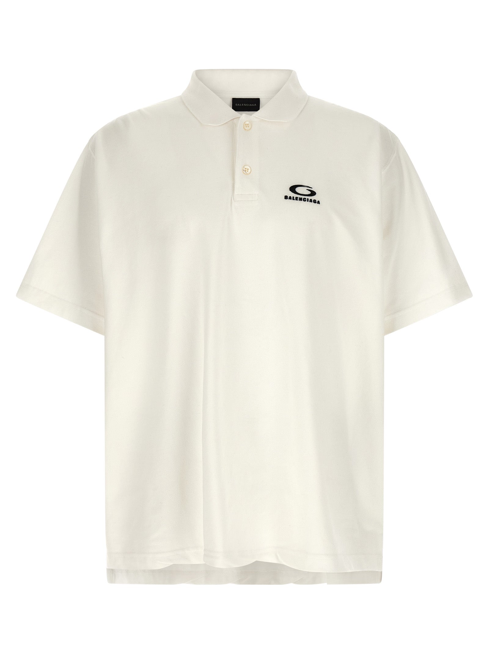 Balenciaga White Cotton Piqué Polo Shirt