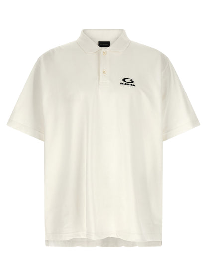 Balenciaga White Cotton Piqué Polo Shirt