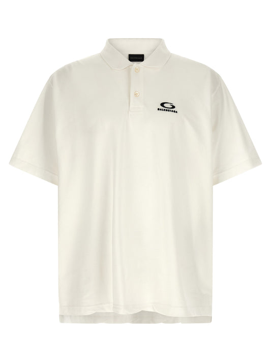 Balenciaga White Cotton Piqué Polo Shirt