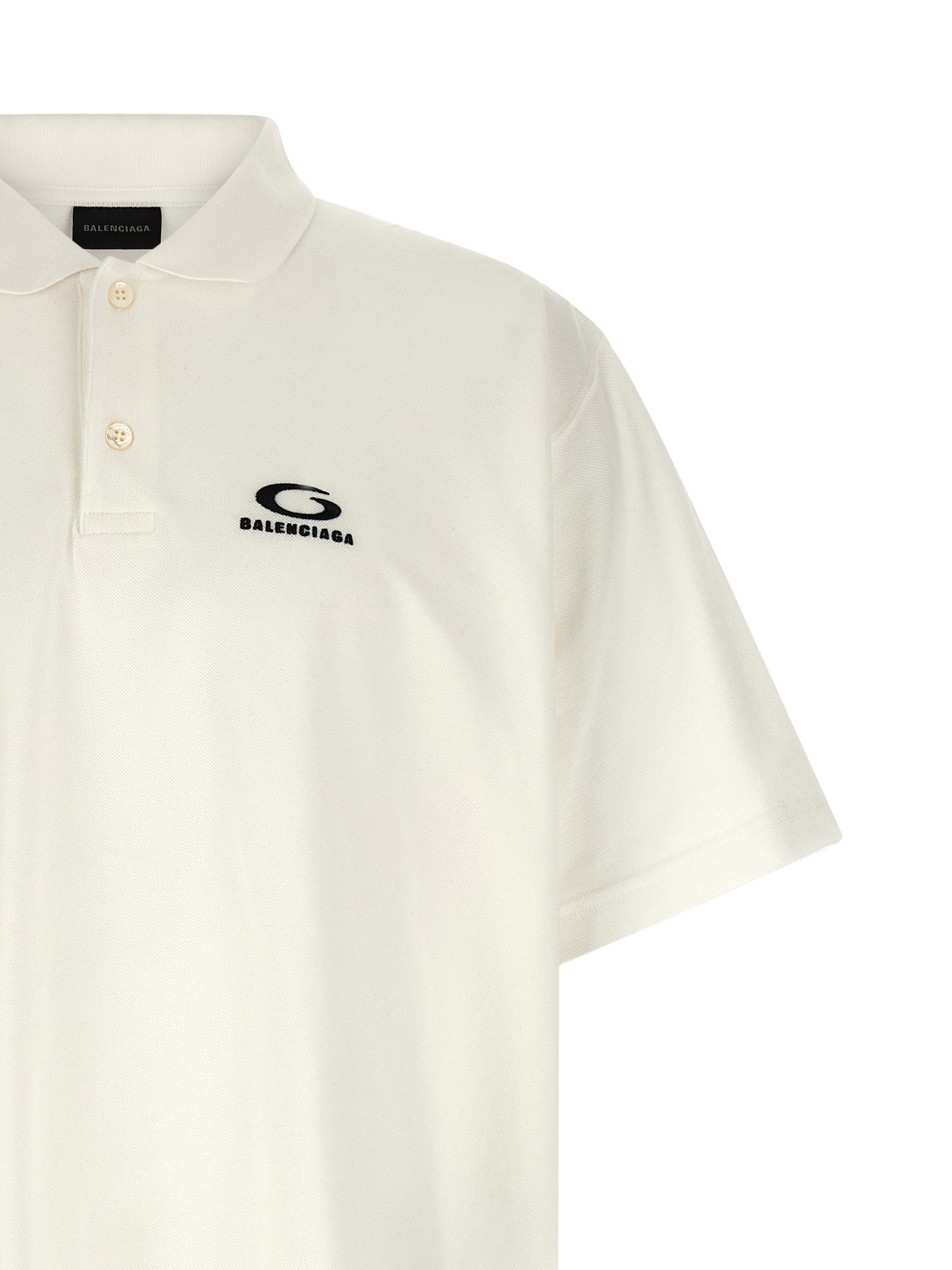 Balenciaga White Cotton Piqué Polo Shirt
