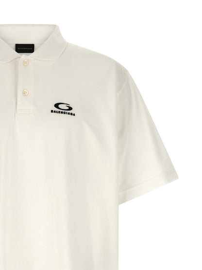Balenciaga White Cotton Piqué Polo Shirt