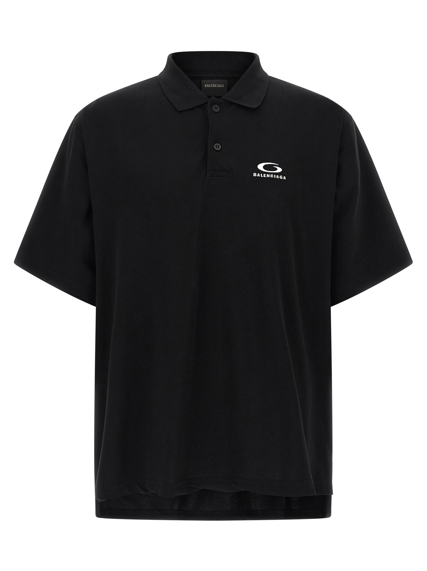 Balenciaga Black Cotton Piqué Polo Shirt