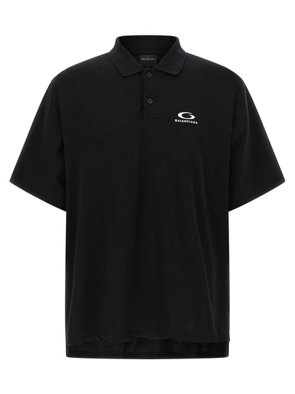 Balenciaga Black Cotton Piqué Polo Shirt