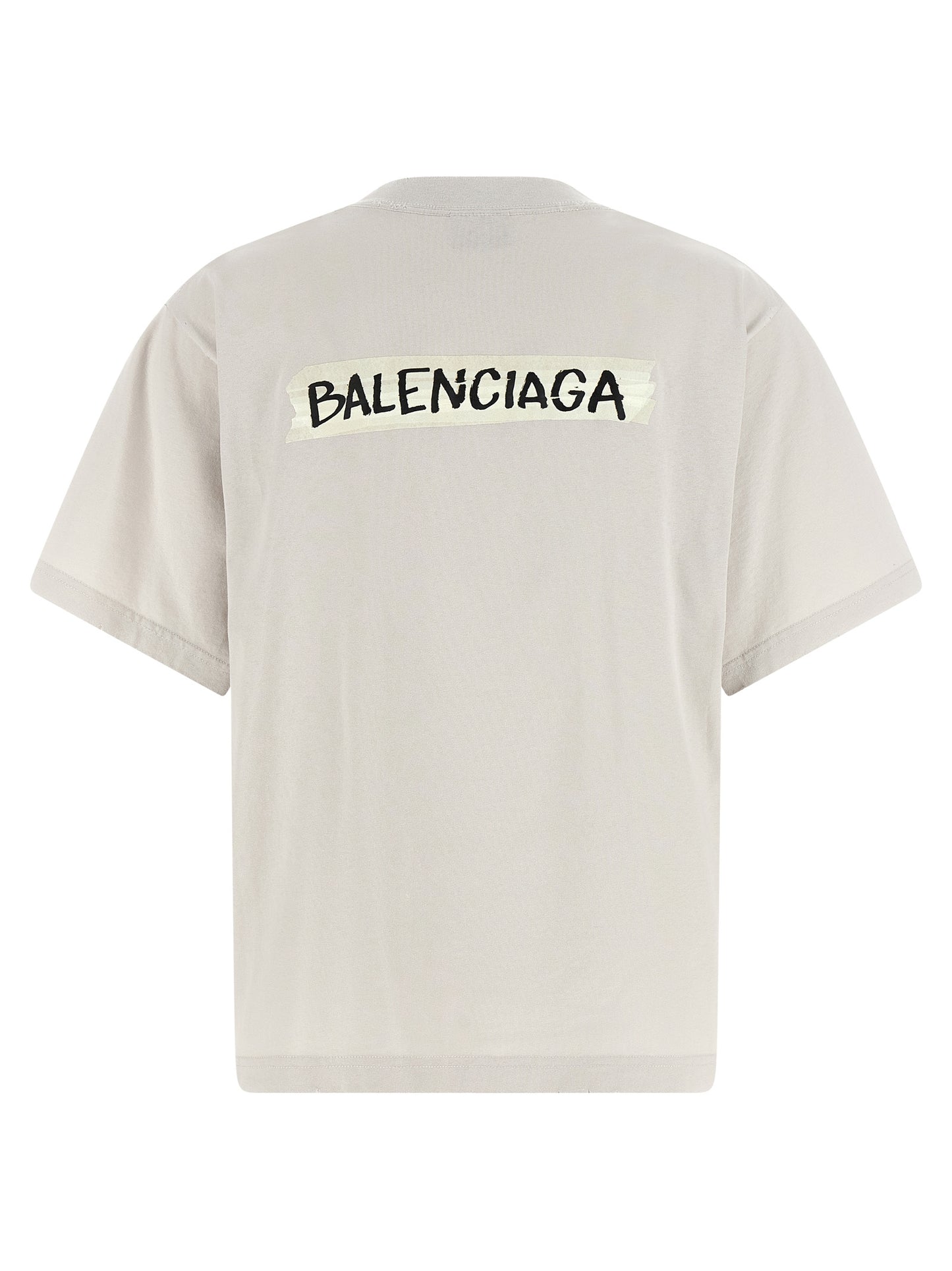 Balenciaga Gray Cotton "Masking Tape" T-Shirt