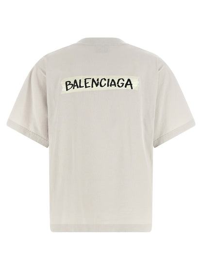 Balenciaga Gray Cotton "Masking Tape" T-Shirt
