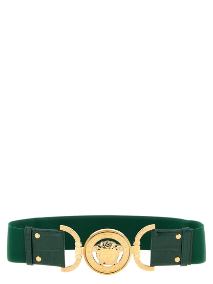 Versace Bicolor Calfskin Leather Regular Belt in Green