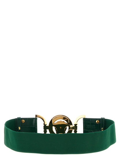 Versace Bicolor Calfskin Leather Regular Belt in Green