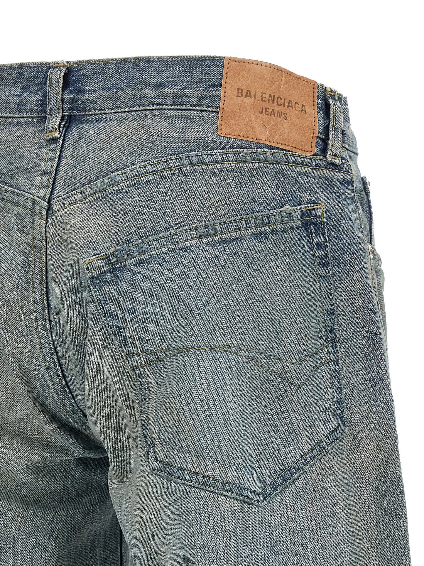 Balenciaga Baggy Outback Cotton Denim Jeans - Blue