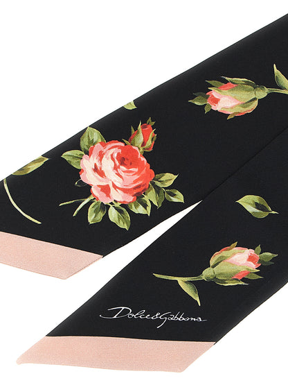 Dolce & Gabbana Black Silk Foulard