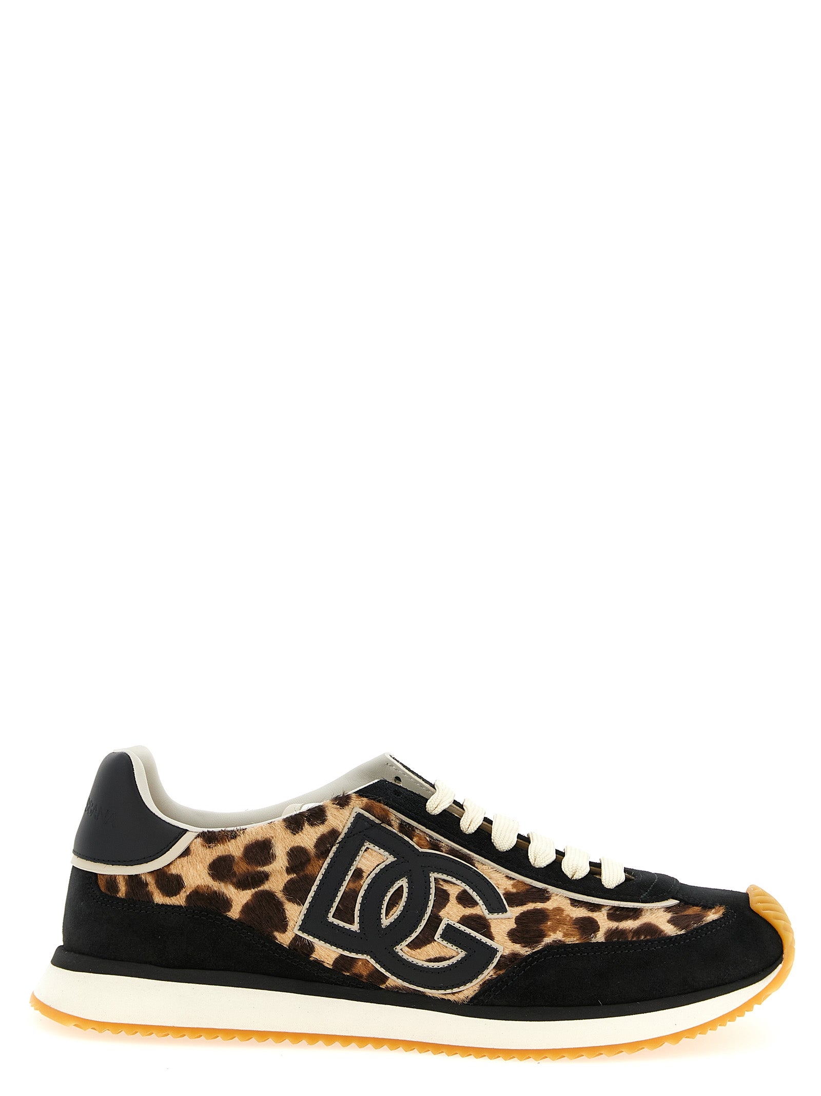 Dolce & Gabbana DG Leopard Print Calfskin Low Top Sneakers