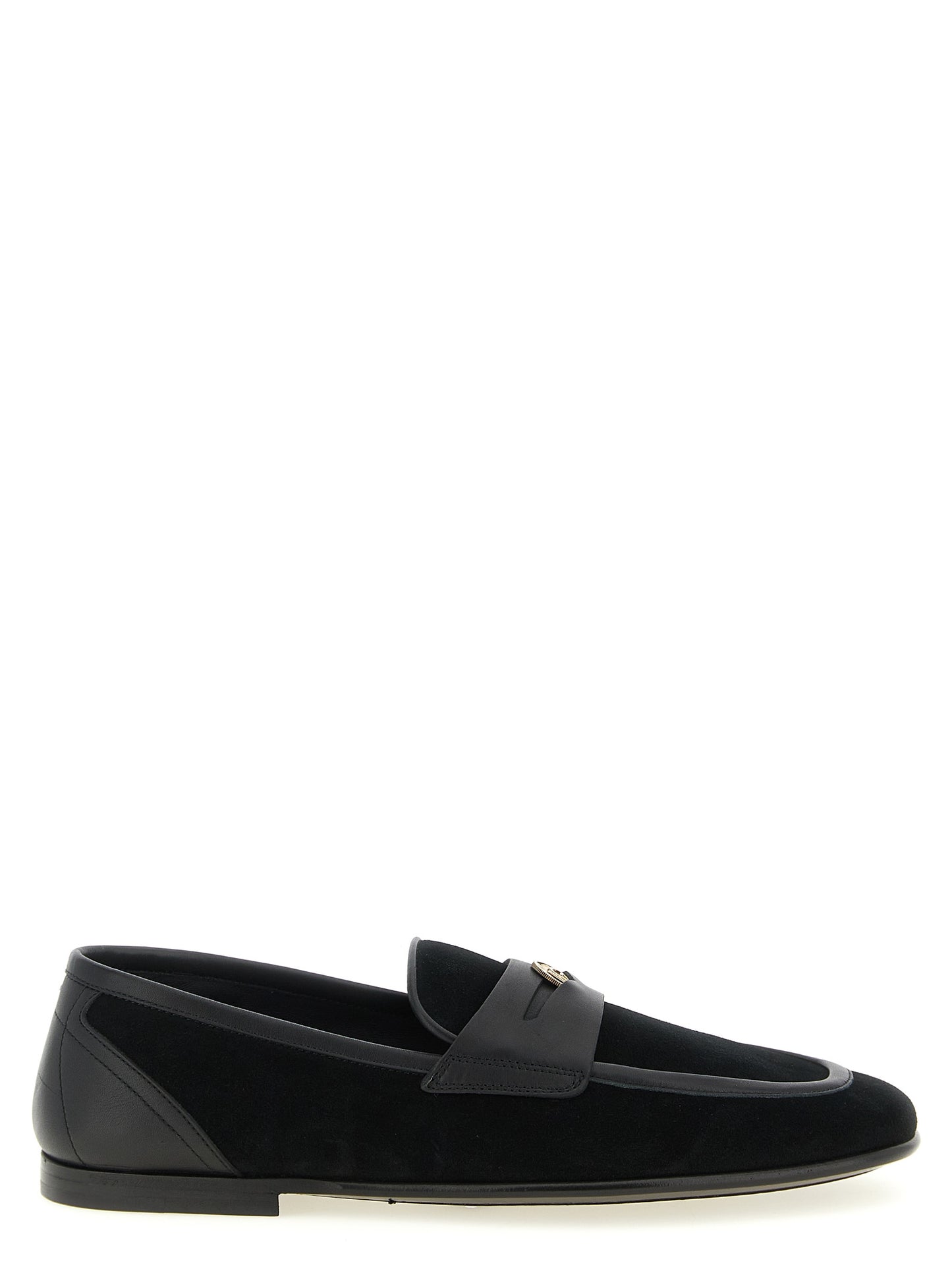 Dolce & Gabbana Black Calfskin Slip-On Loafers