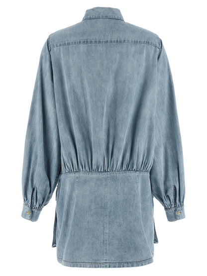 7 For All Mankind Blue Cotton Utility Mini Denim Dress