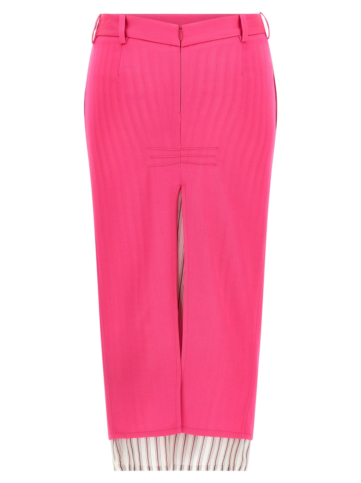The Attico Fuchsia Virgin Wool Midi Skirt